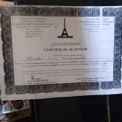 1999  -Удостоверение о прохождении педагогического семинара по дидактике французского языка как иностранного (Москва).