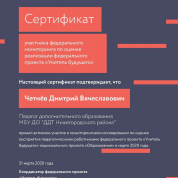 Сертификат федерального проекта "Учитель будущего"