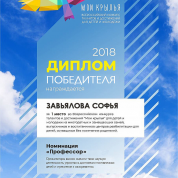 Победитель всероссийского конкурса "Мои крылья"