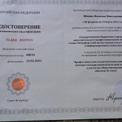 Удостоверение о повышении квалификации "Профессионально- педагогическая компетентность эксперта государственной итоговой аттестации 9 класс