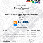 TEFL certificate