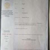 Диплом о высшем образовании 