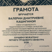 Лучший вожатый лето 2018. СПО ШСТО