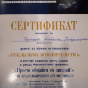 VIII Транссибирский арт-фестиваль, образовательная программа «Просто общайся со звездой!», направление «музыкальное исполнительство», 2021 г.