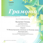 VI Международная олимпиада по русскому языку. Культура речи