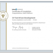 Learning Linkedin: C# Test Drive Development  -  Date: 25.06.2018 