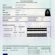 Сертификат о сдаче экзамена ТСF на уровень C1