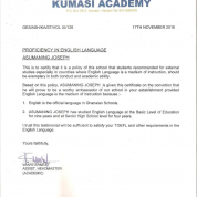 proficiency in English