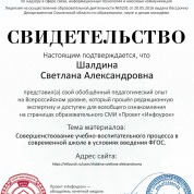 Предоставление педагогического опыта на Всероссийском уровне