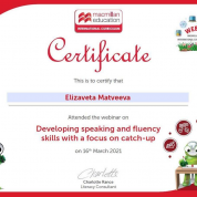 Developing speaking and fluency skills with a focus on catch-up