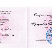 Диплом кандидата филологических наук