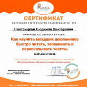 Сертификат участника вебинара