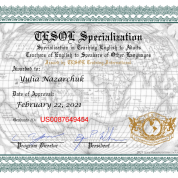 Tesol Specialization Certificates