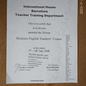 Сертификат International House Barcelona   Курс по преподаванию делового английского