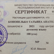 Министерство образования Республики Беларусь республиканский институт контроля знаний, централизованное тестирование по русскому языку – 100 баллов