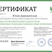 IPEA, программа «Основы профориентации подростков: современные подходы и финансовые возможности»