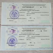 Сертификаты ЦТ по истории Беларуси и обществоведению