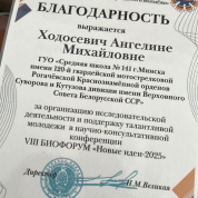 Благодарность за организацию исследовательской деятельности