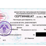 Сертификат цэ физика
