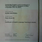 CELTA (Certificate in Teaching English to Speakers of Other Languages)